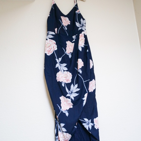 Floral Midi-Dress / Wrap-Around Style - Picture 2 of 8